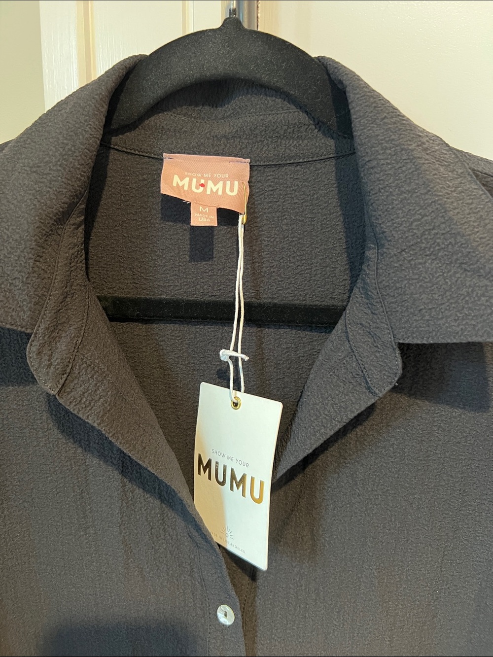 Show Me Your MuMu Black Button-Front Maxi Shirt Dress - Picture 8 of 9